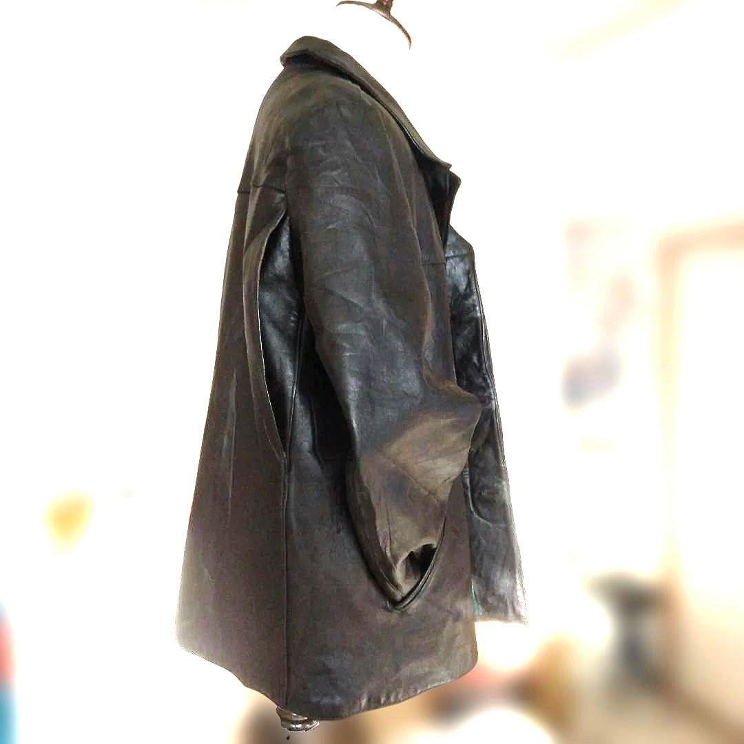 60 Vintage フランス レザージャケット カーコート トラッカージャック