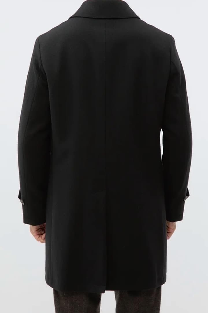 サヴィルロウ プレミアムステンカラーコート カシミヤ混 サイズM 新品 ブラック