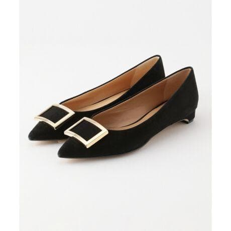 2309新品23区羊革バックルポインテッドフラットシューズ24.5￥25300