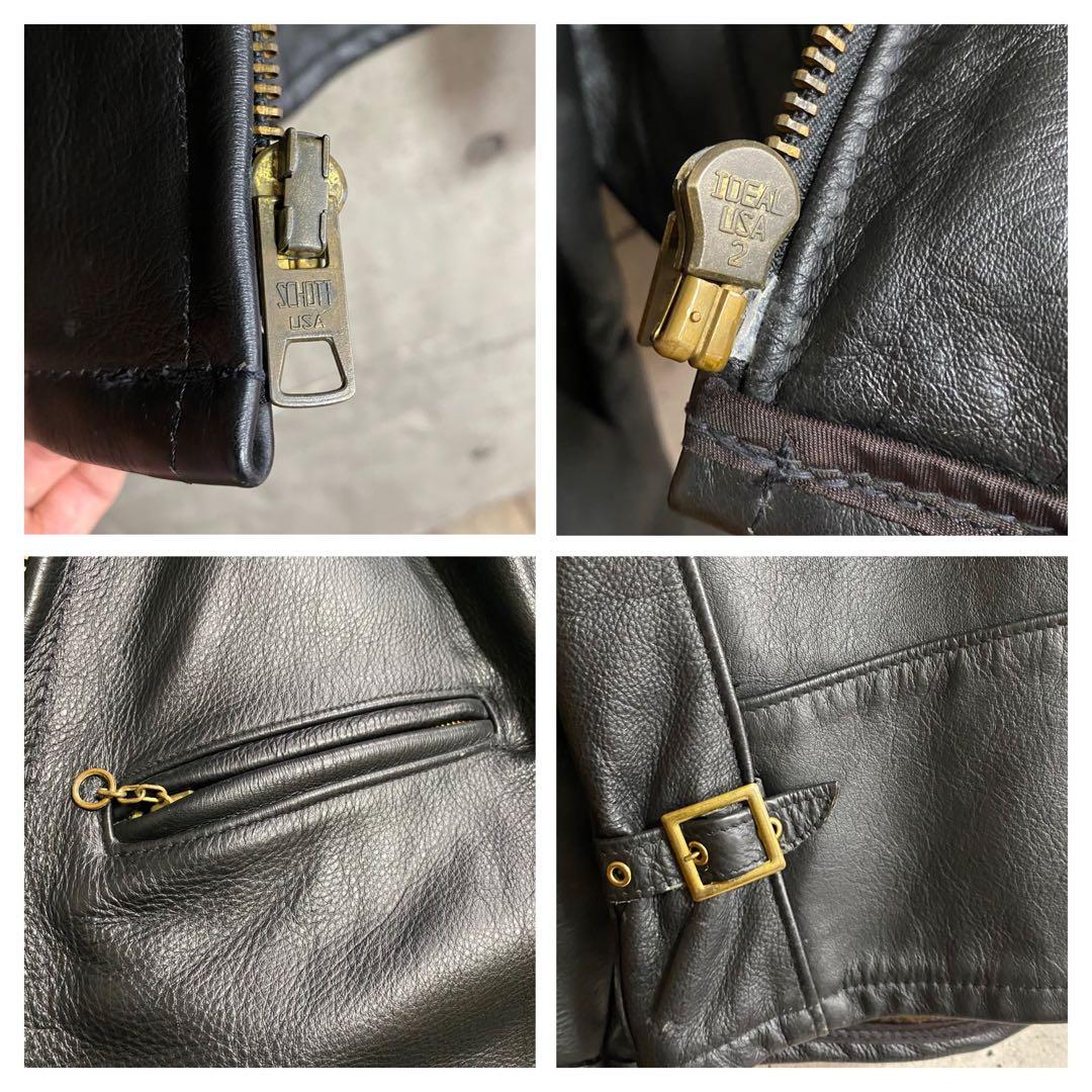 極上品 Schott ショット レザージャケット 38 90s ヴィンテージ 黒