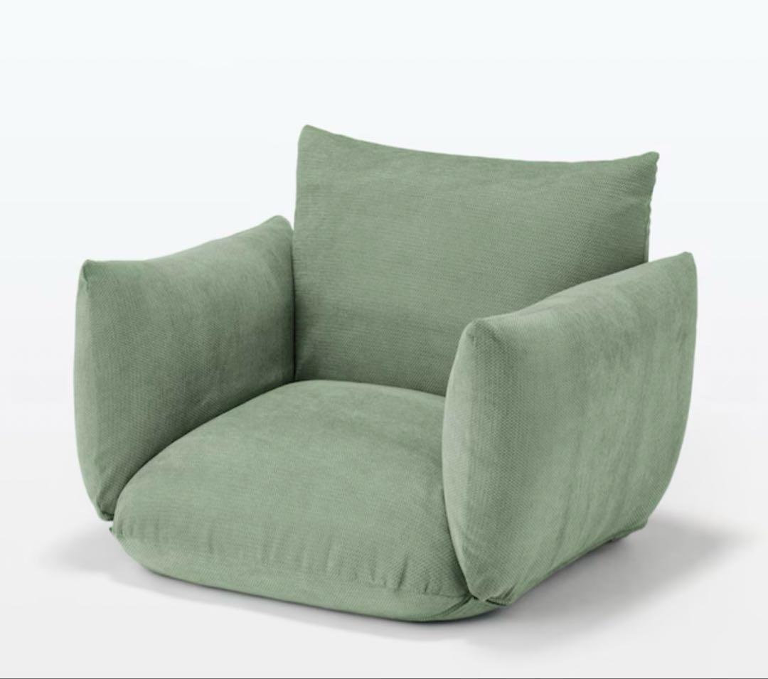 リクライニング フロアソファ 1人掛け グリーン