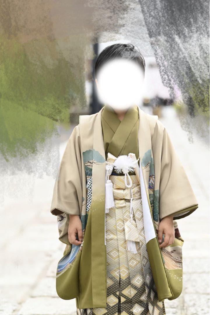 箱付き　七五三　男の子　5歳　フルセット　着付け紙付