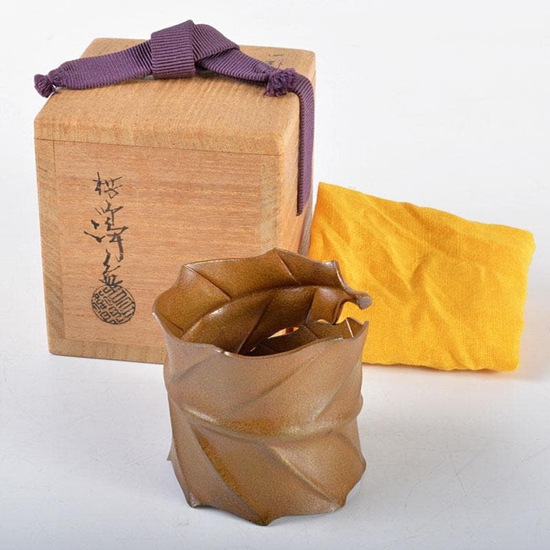 茶道具　十一代　中川浄益作　一葉蓋置　共箱　F　R4413