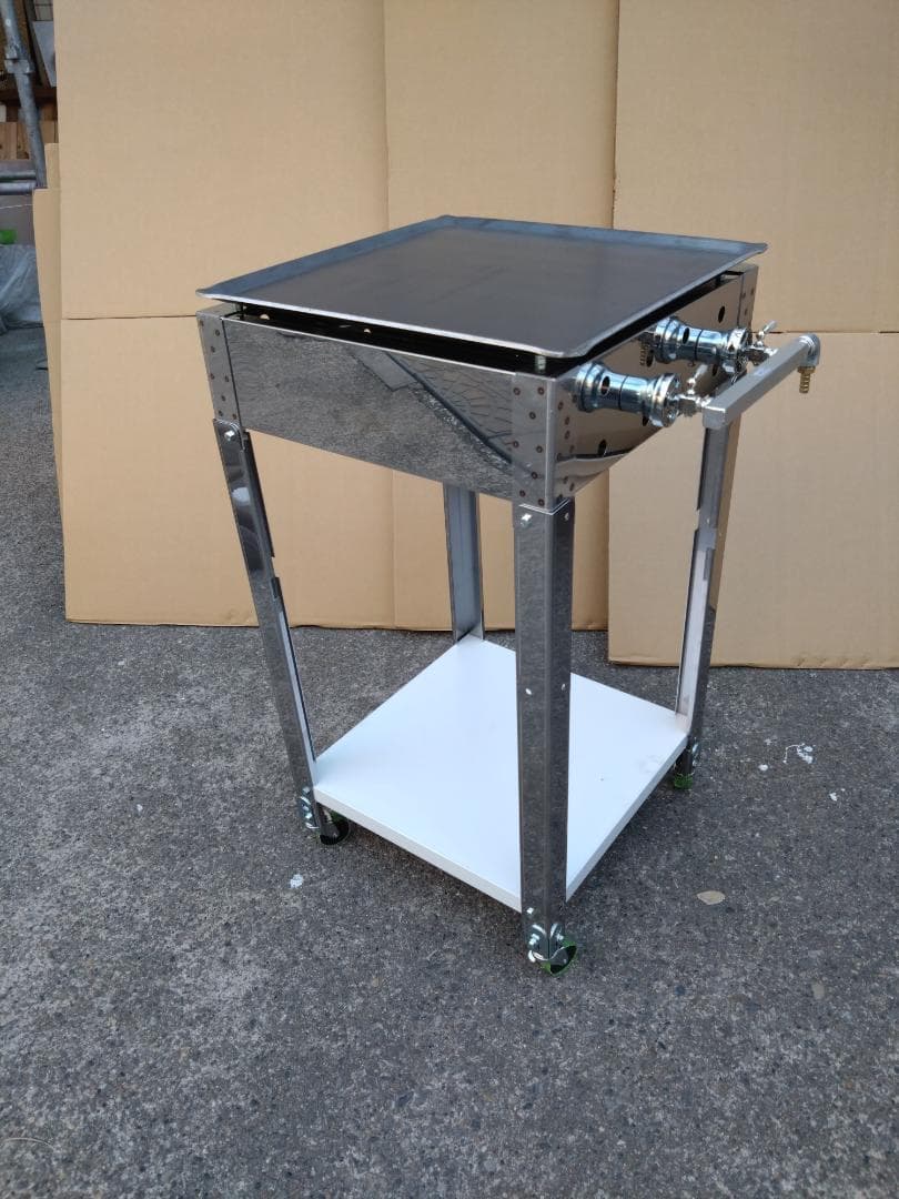 幅450　移動試食デモ販売　専用台付　鉄板焼ガスグリラー　模擬店　道の駅