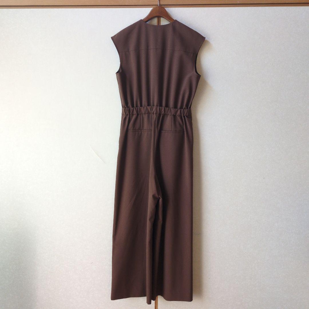 極美品　ルーニィ♥麻調コンビネゾン　ブラウン　38　ホームクリーニング可能