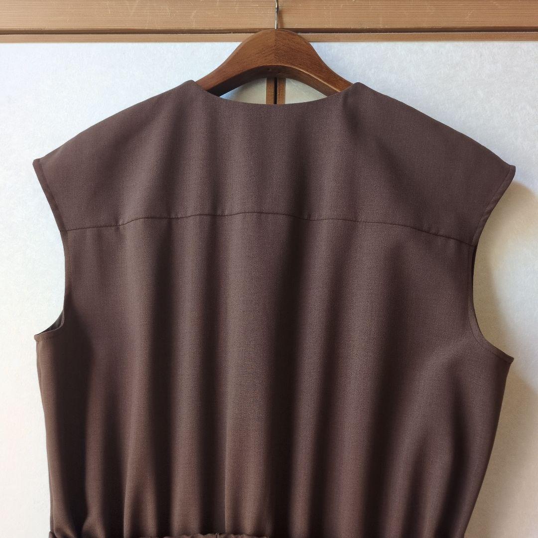 極美品　ルーニィ♥麻調コンビネゾン　ブラウン　38　ホームクリーニング可能