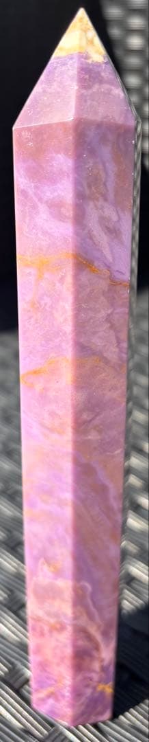 【天然石】タワー　アメリカレピドナイト　パープルマイカ①