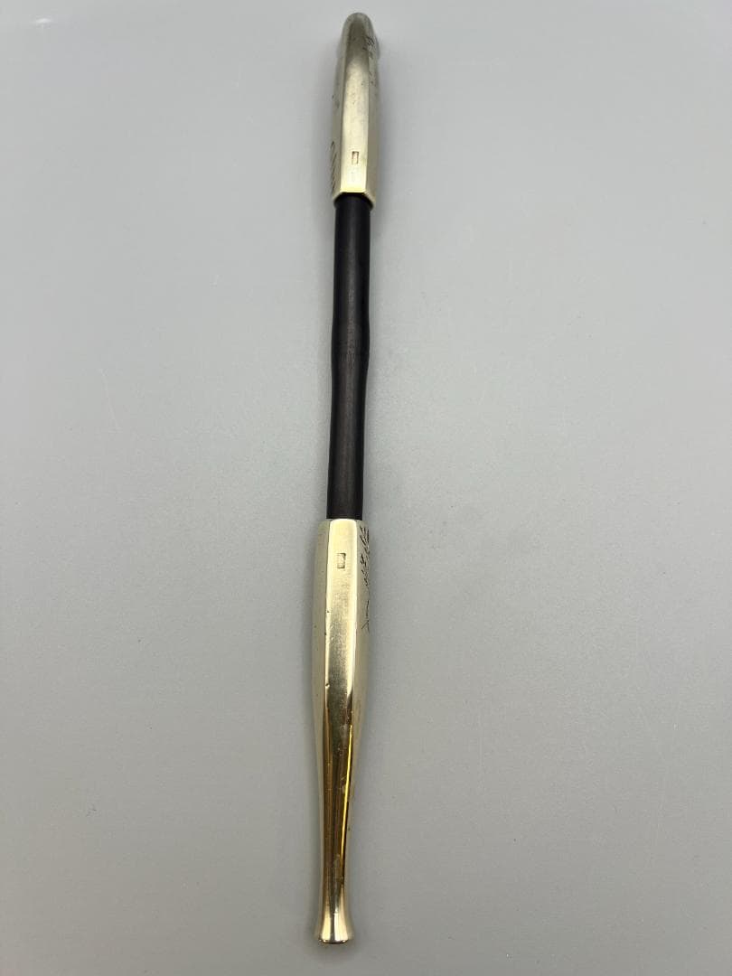 純銀　村田　六角煙管　キセル　かぶ食２匹鼠図　銀細工　アンティーク　重量約45g