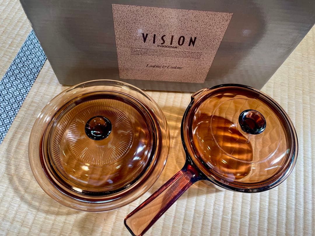 VISION ビジョン　耐熱ガラス鍋　2点