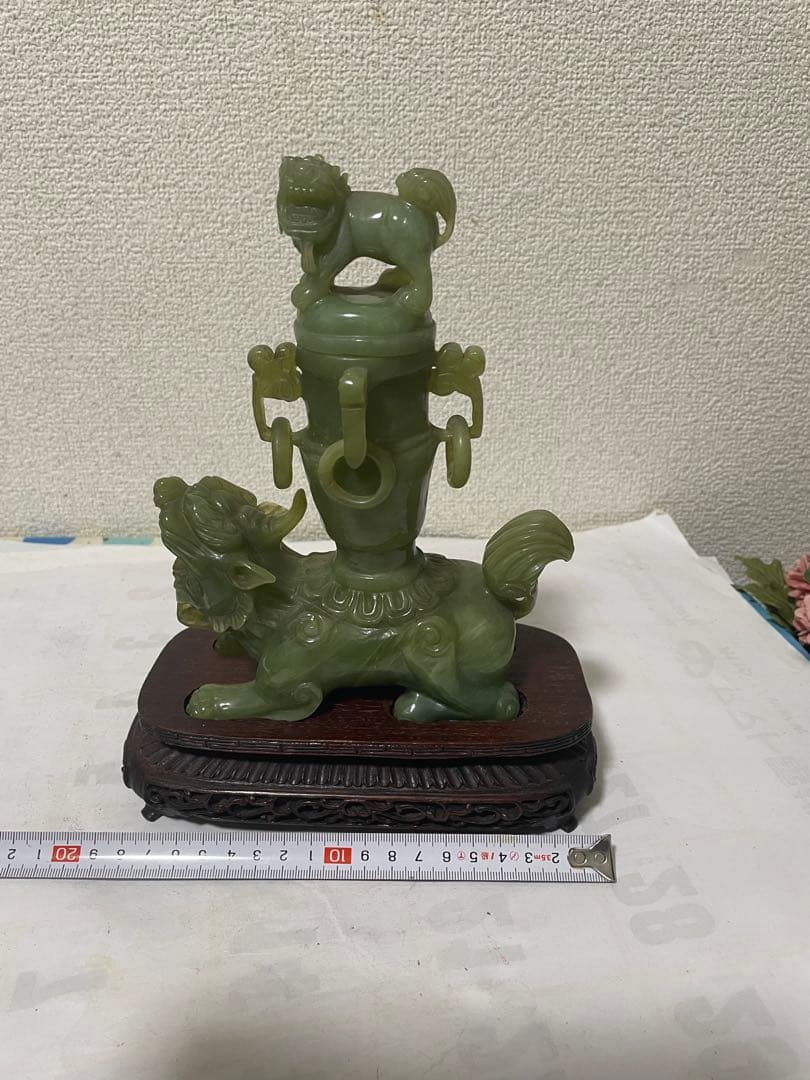 中国美術　玉石彫刻　香炉　置物