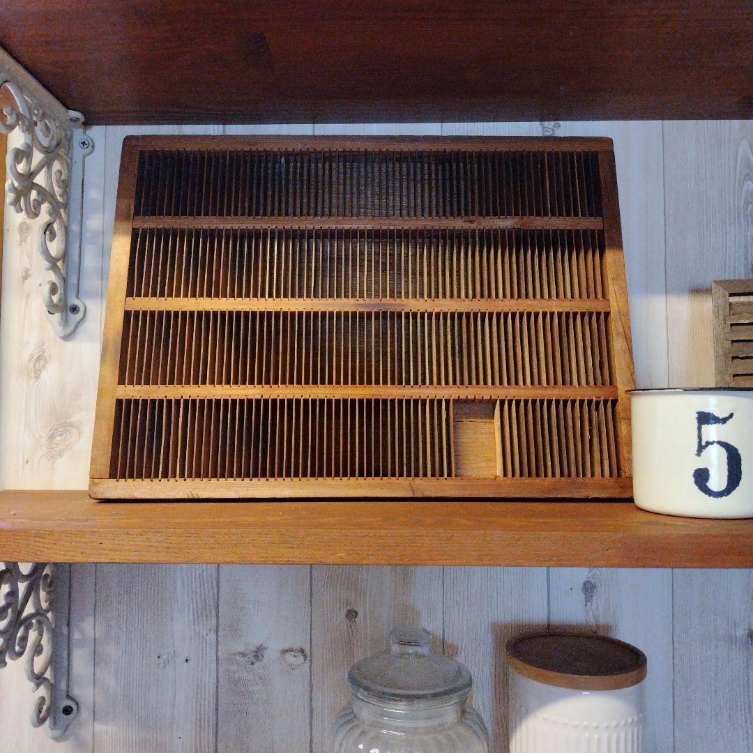 ヴィンテージ★木製スロットデザインのアンティーク雑貨
