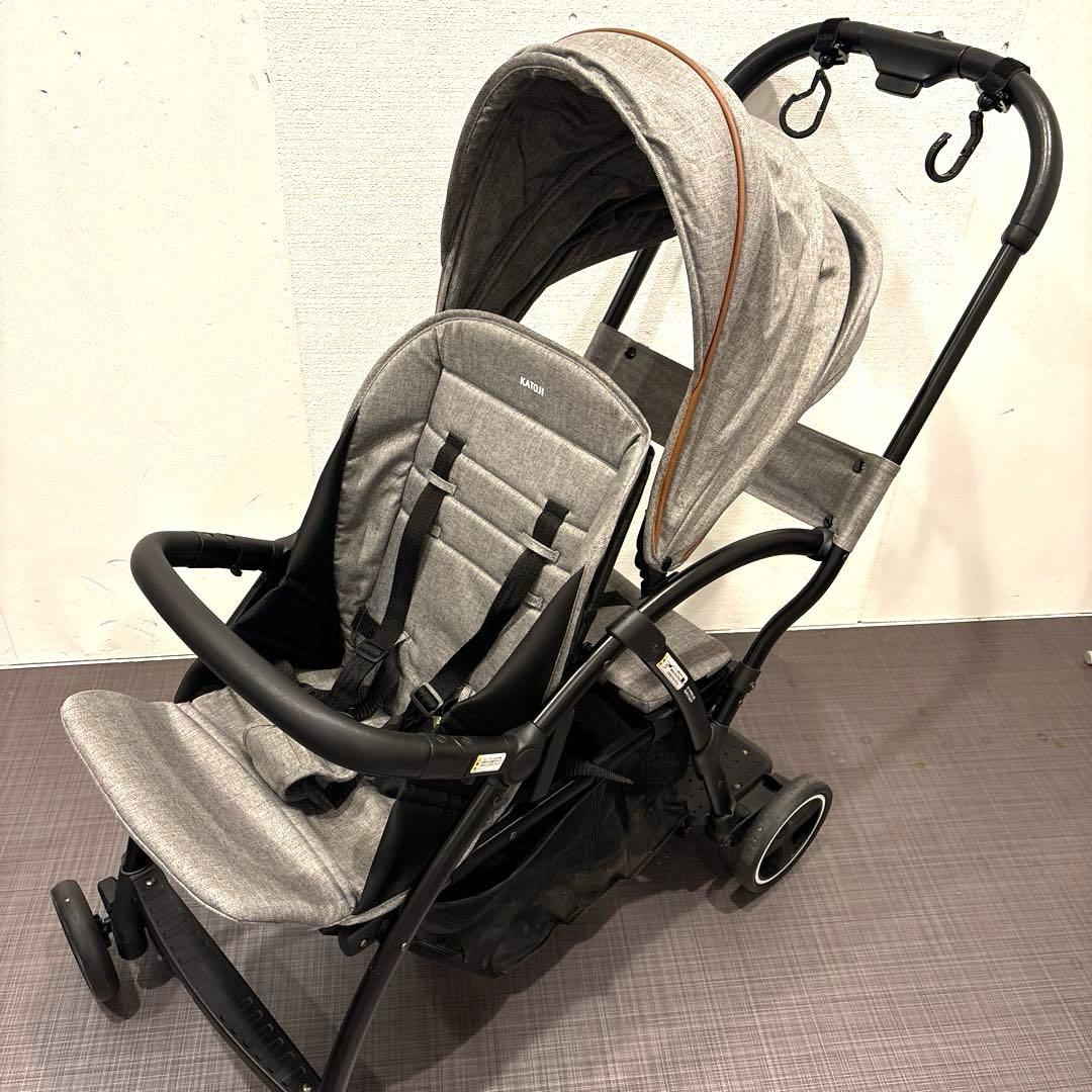 KATOJI 2シーター　2人乗りベビーカー グレー