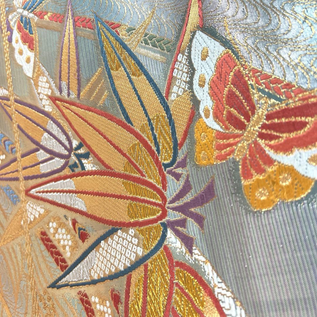 460 振袖のみ 正絹 コーラルピンク 桃 赤 金彩 駒刺繍 暈し染め