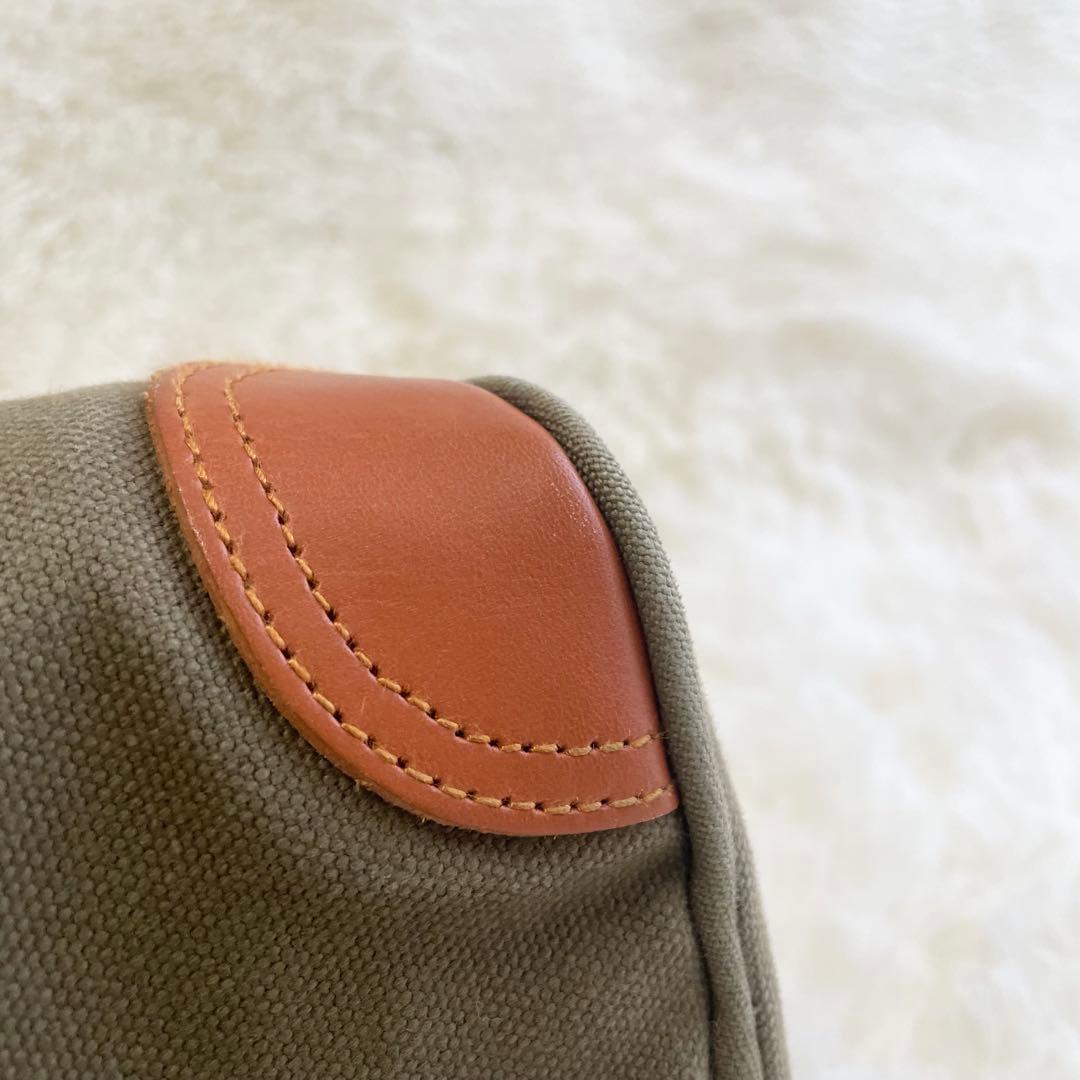 プーさん 一澤信三郎帆布 ボストンバッグ　オリーブ