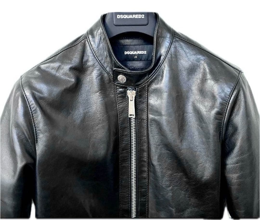 定価35万 美品 レザー ライダースドッキングジャケット 希少サイズ50