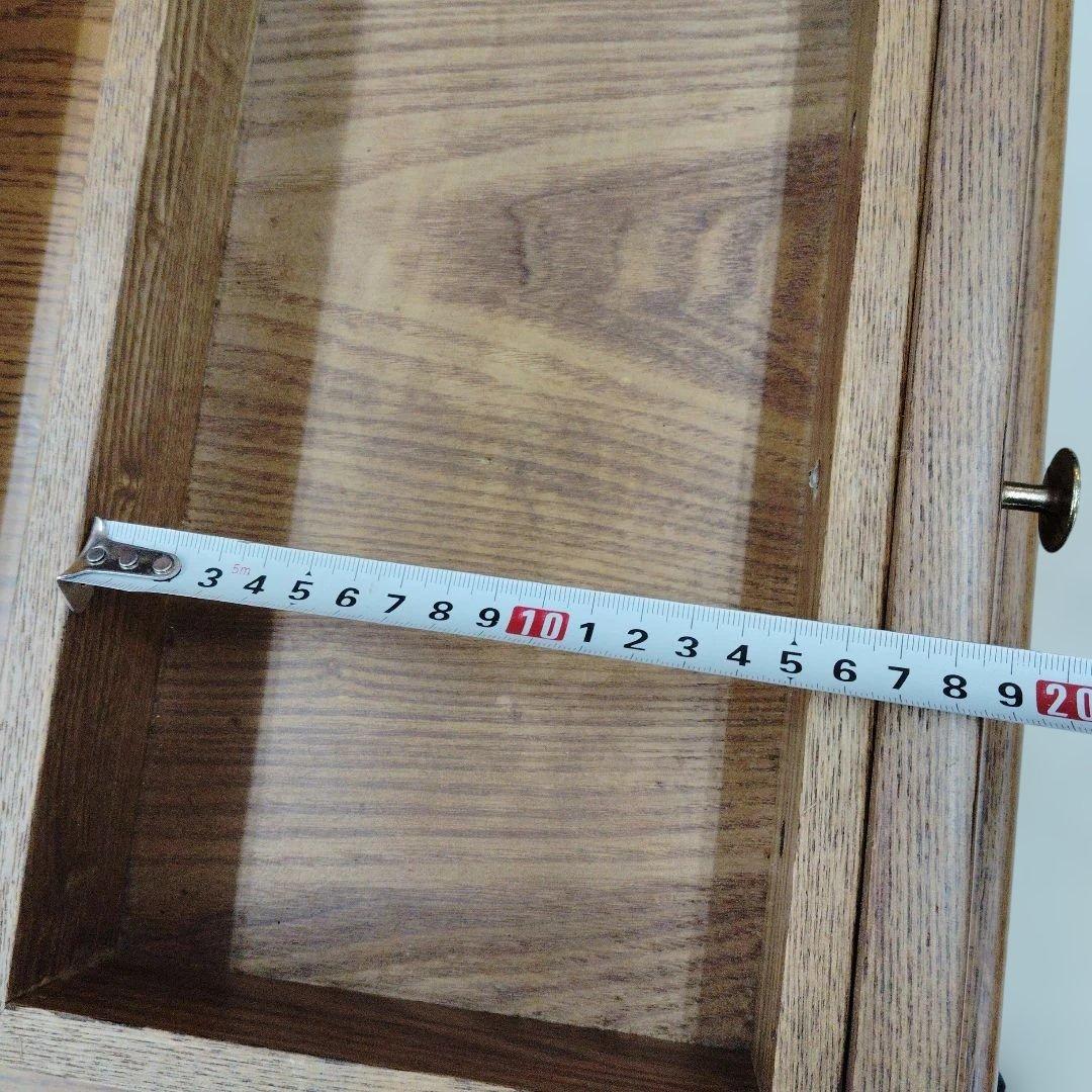 アンティーク家具 木製八角形サイドテーブル 引き出し付き