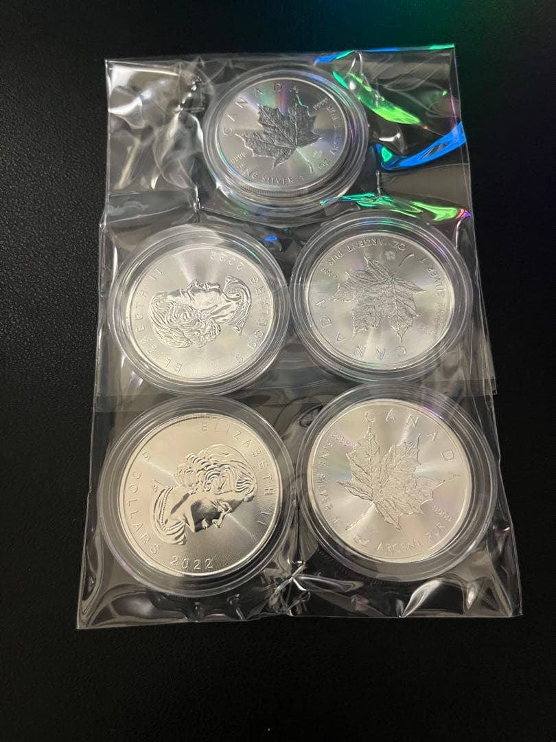 2022年 メイプルリーフ銀貨 5枚セット
