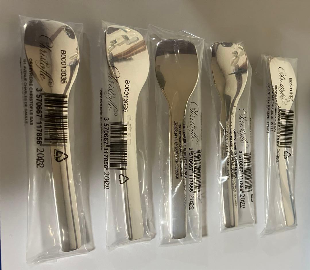 【新品未使用】 クリストフル　Christofle　アイス用スプーン　5本セット