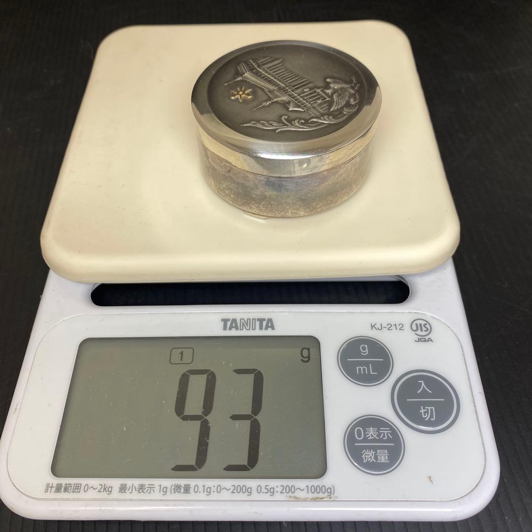 純銀製　鳳凰　建物　ボンボニエール　93g 共箱　東さ8-0208☆2F