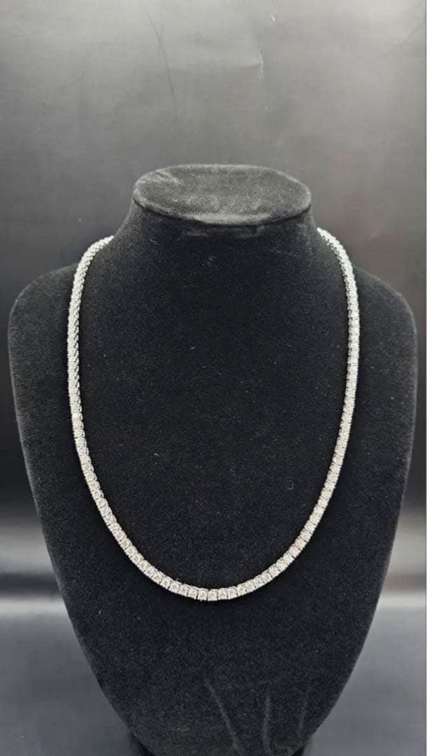 【CGL鑑別付】 18カラット ラボダイヤ テニスネックレス 45cm
