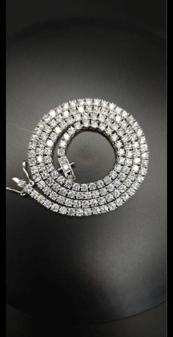 【CGL鑑別付】 18カラット ラボダイヤ テニスネックレス 45cm