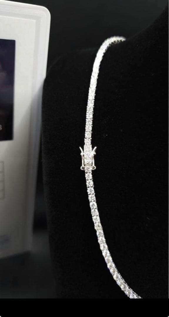 【CGL鑑別付】 18カラット ラボダイヤ テニスネックレス 45cm