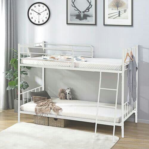 二段ベッド 二段ベッドパイプ 耐震 子供ベッド 子供部屋  学生寮 ブラック