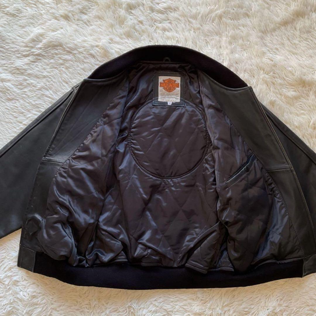 【美品】ハーレーダビッドソン　オールレザージャケット　スタジャン　本革　ワッペン