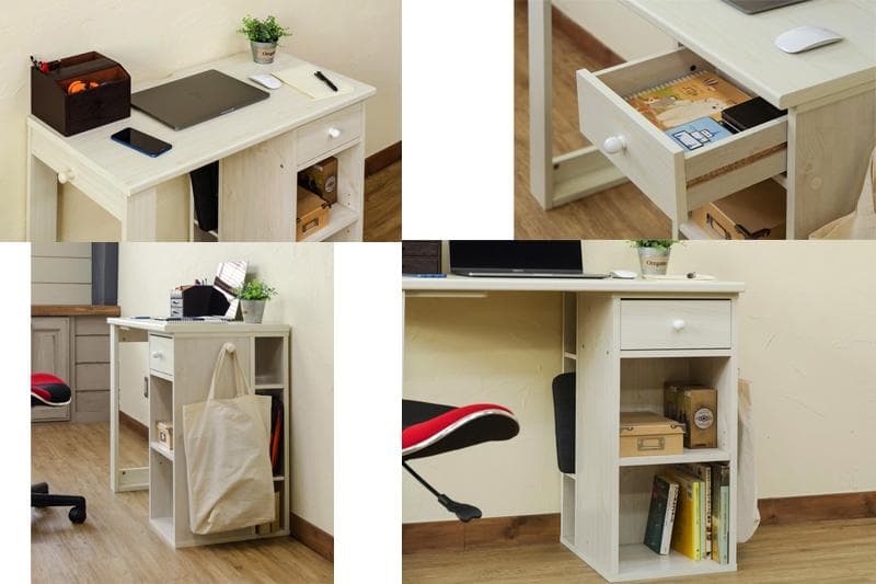 【新品・送料無料】コンパクトデスク　DBR/WH