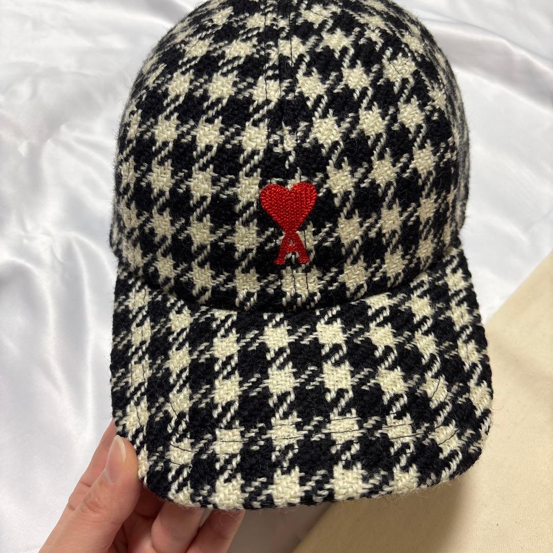 アミパリス AmiParis美品チェック柄　キャップ 保存袋付き