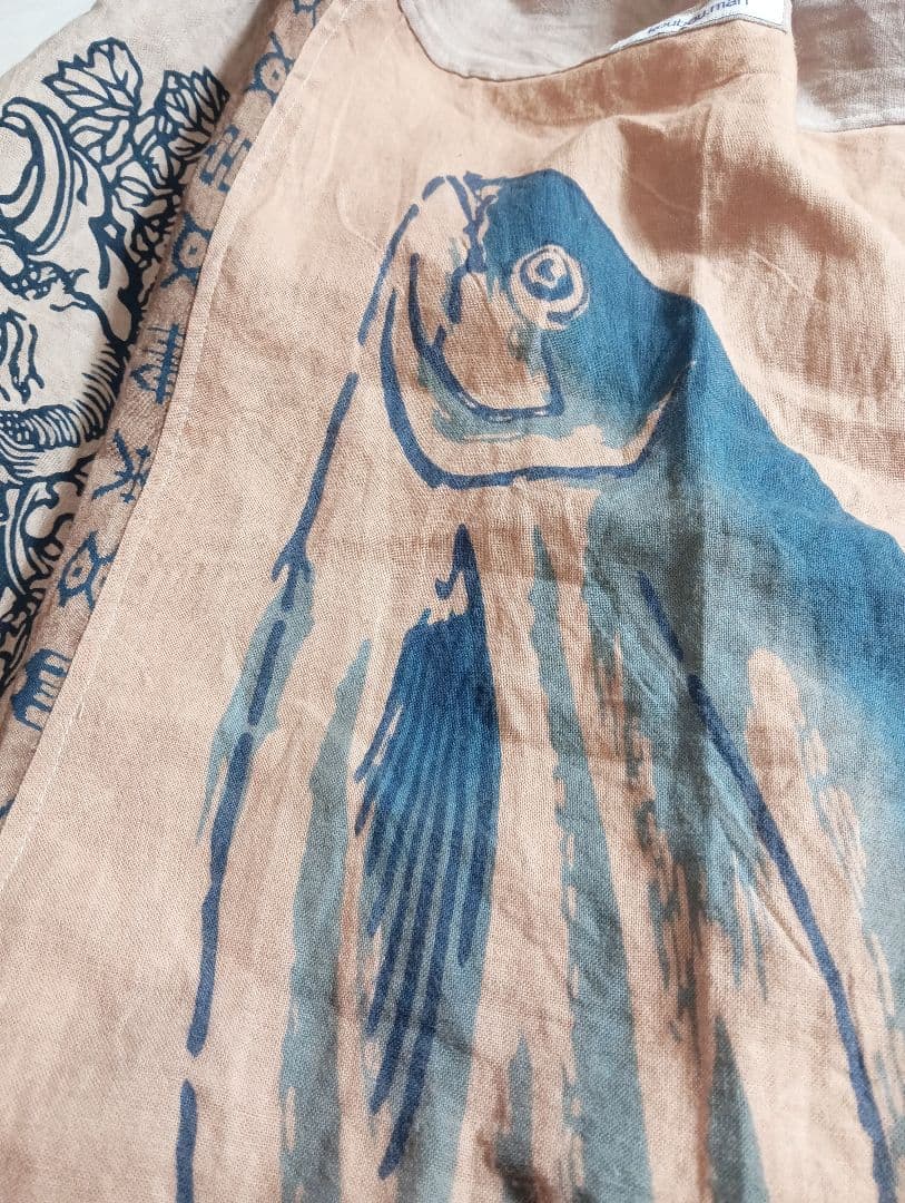 ★柿渋染手ぬぐいのモンペパンツ★男女兼用★