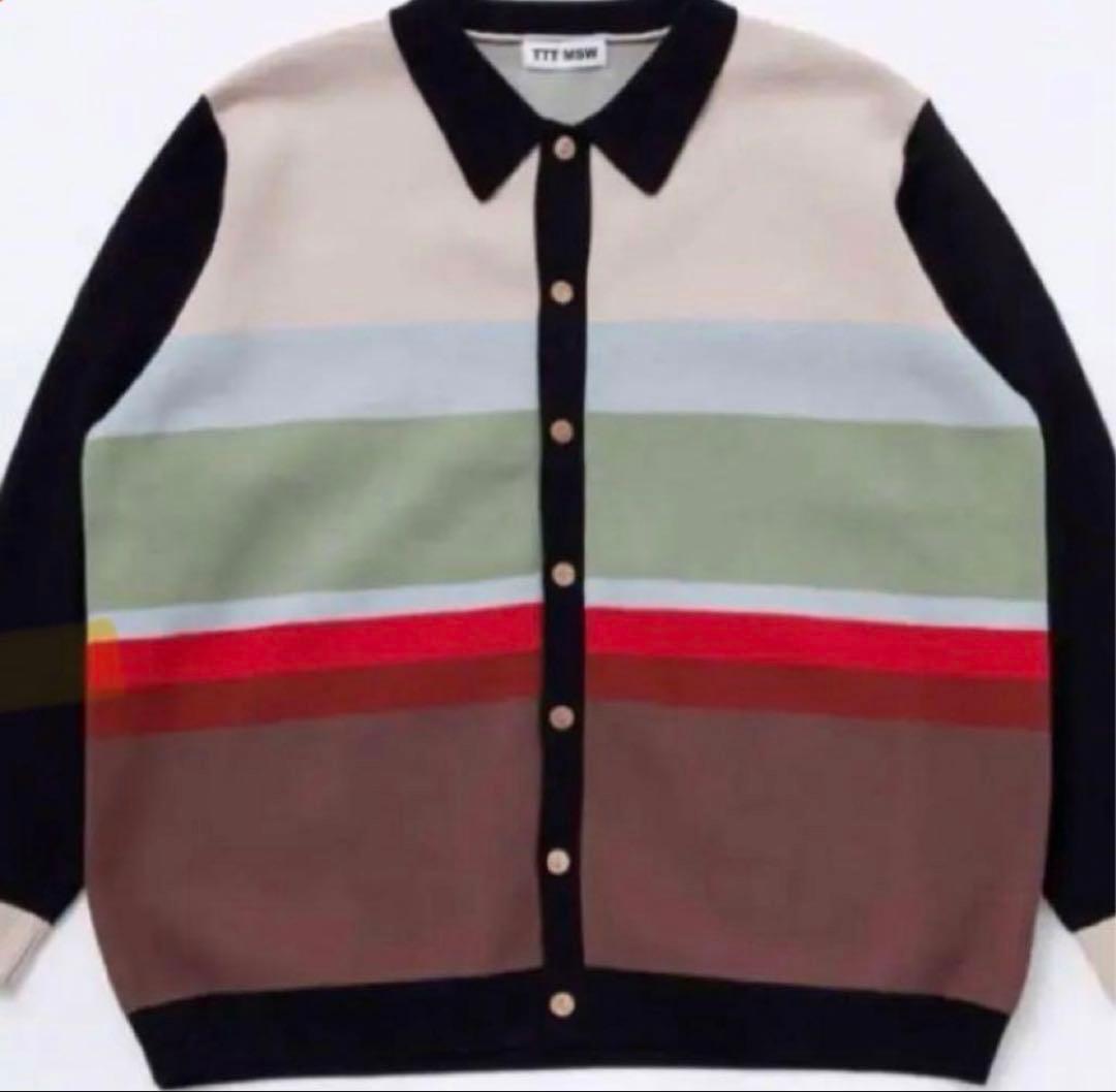 トップス tttmsw 22aw border knit cardigan