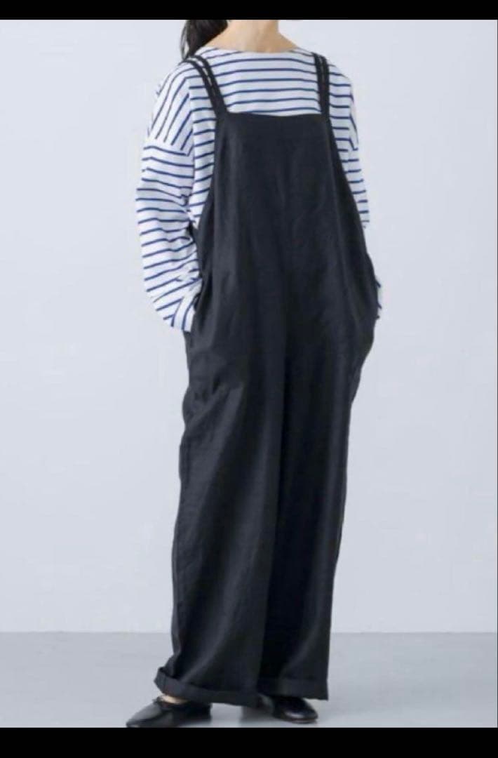 kagure かぐれ リネンサロペット ブラック