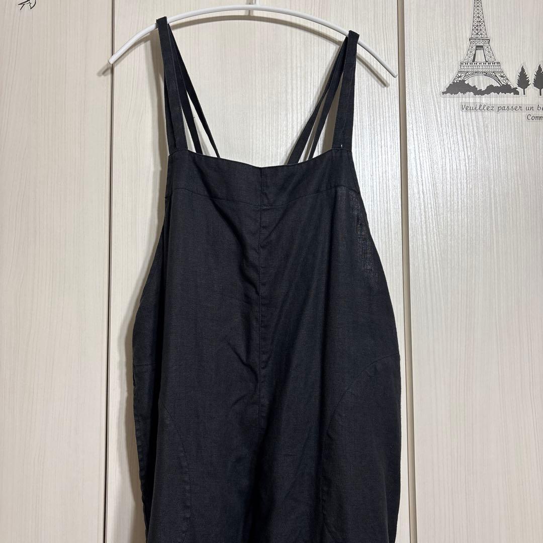 kagure かぐれ リネンサロペット ブラック