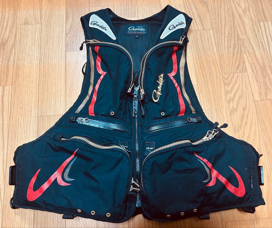 Gamakatsu フィッシングベスト　レインスーツ　歌舞伎シリーズ3点セット