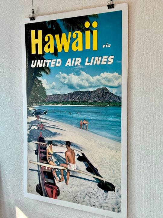 UnitedAirlines ユナイテッド航空ハワイアン ビンテージポスター
