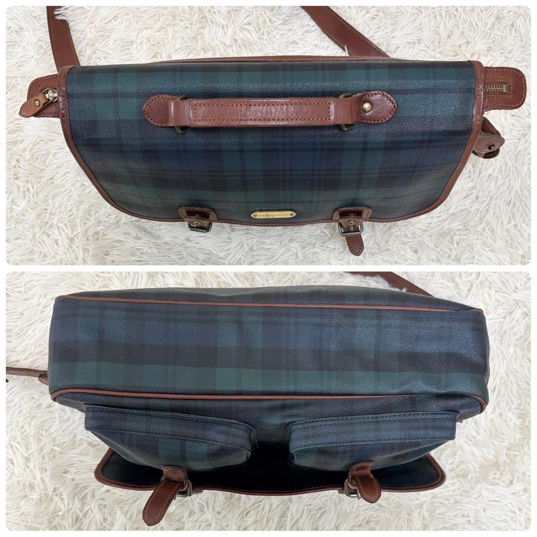 【美品】ポロ ラルフローレン PVC レザー メッセンジャーバッグ ブラシ付き