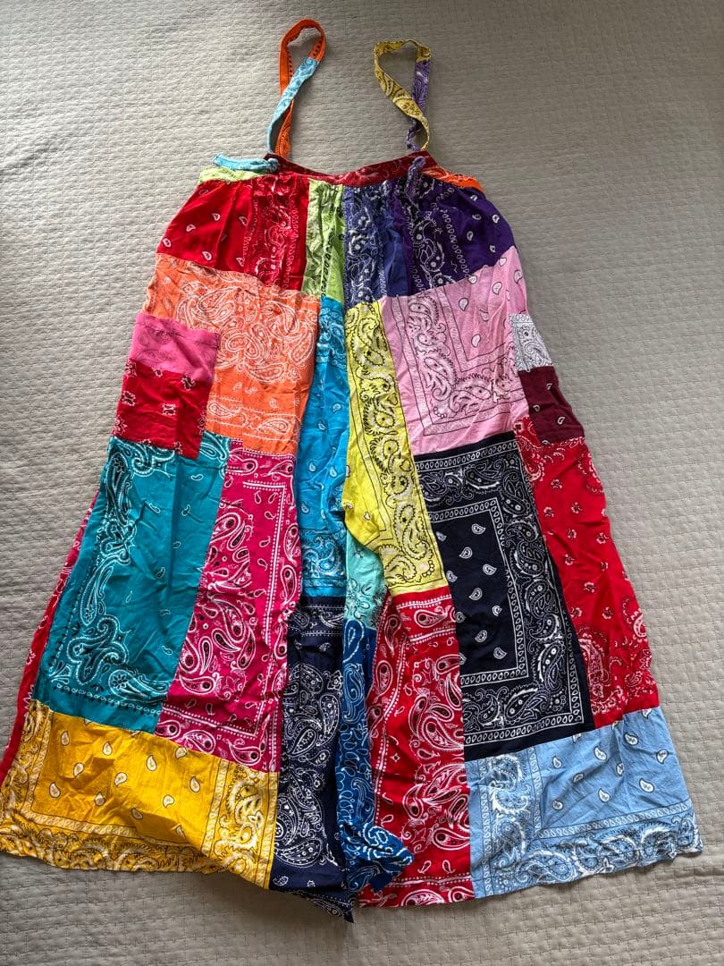 Freada Vintageバンダナリメイクサロペット