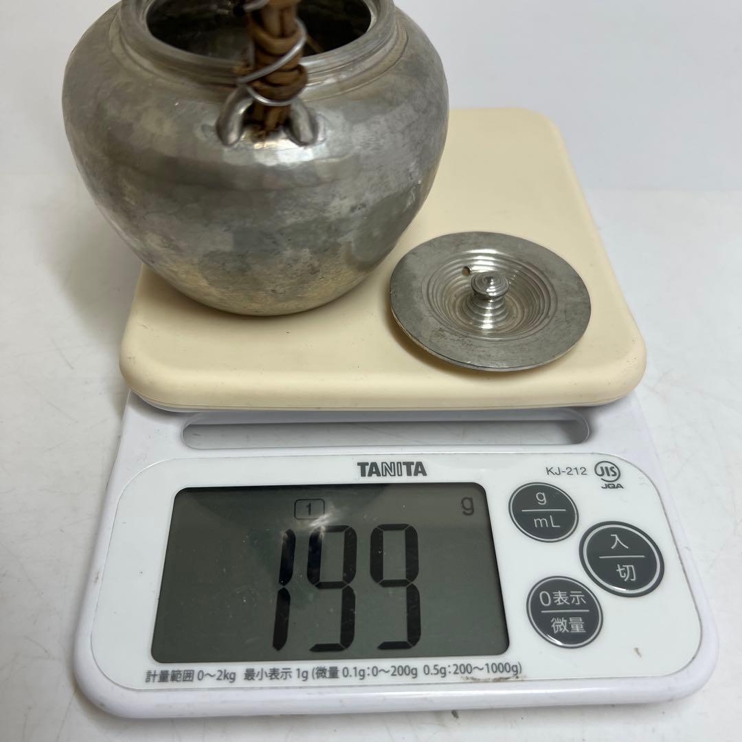 錫製　煎茶急須　199g 幅約10.5 ㎝　東さ8-0124①
