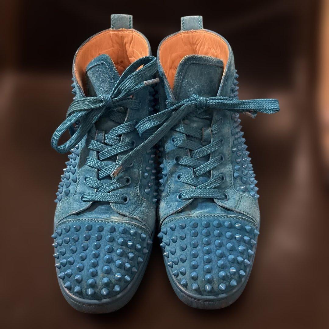 クリスチャン・ルブタン　青　スタッズスニーカー