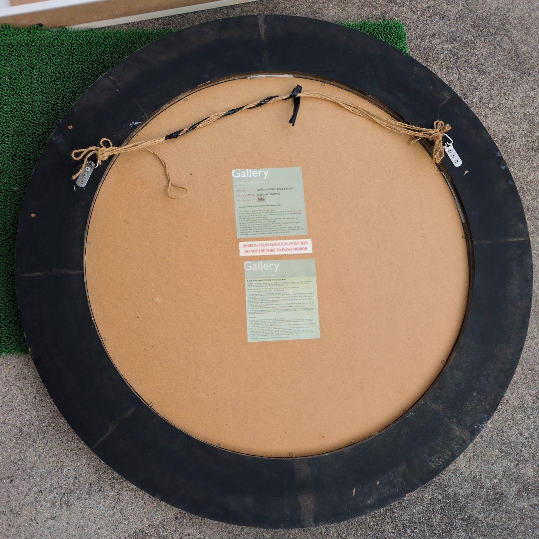 クラシック円形木製壁掛け鏡