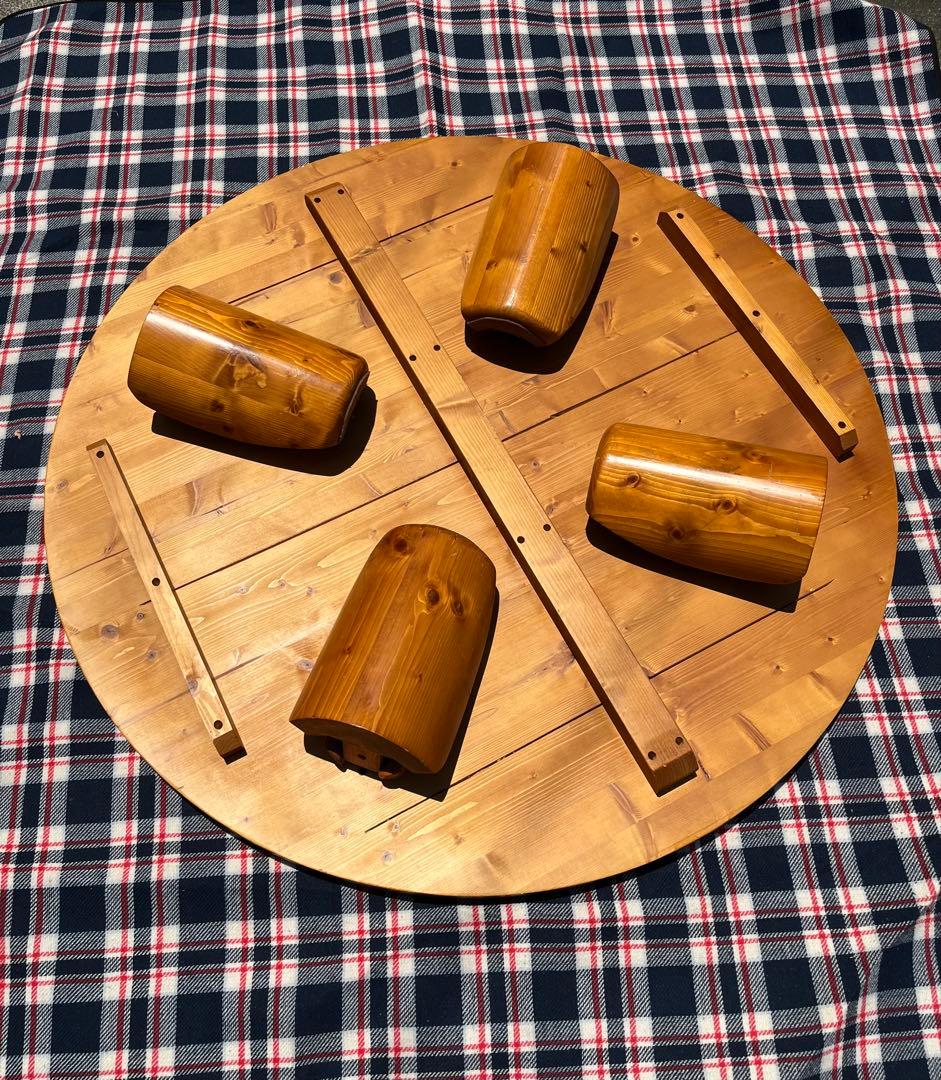 丸型ちゃぶ台　脚折りたたみ式座卓　120