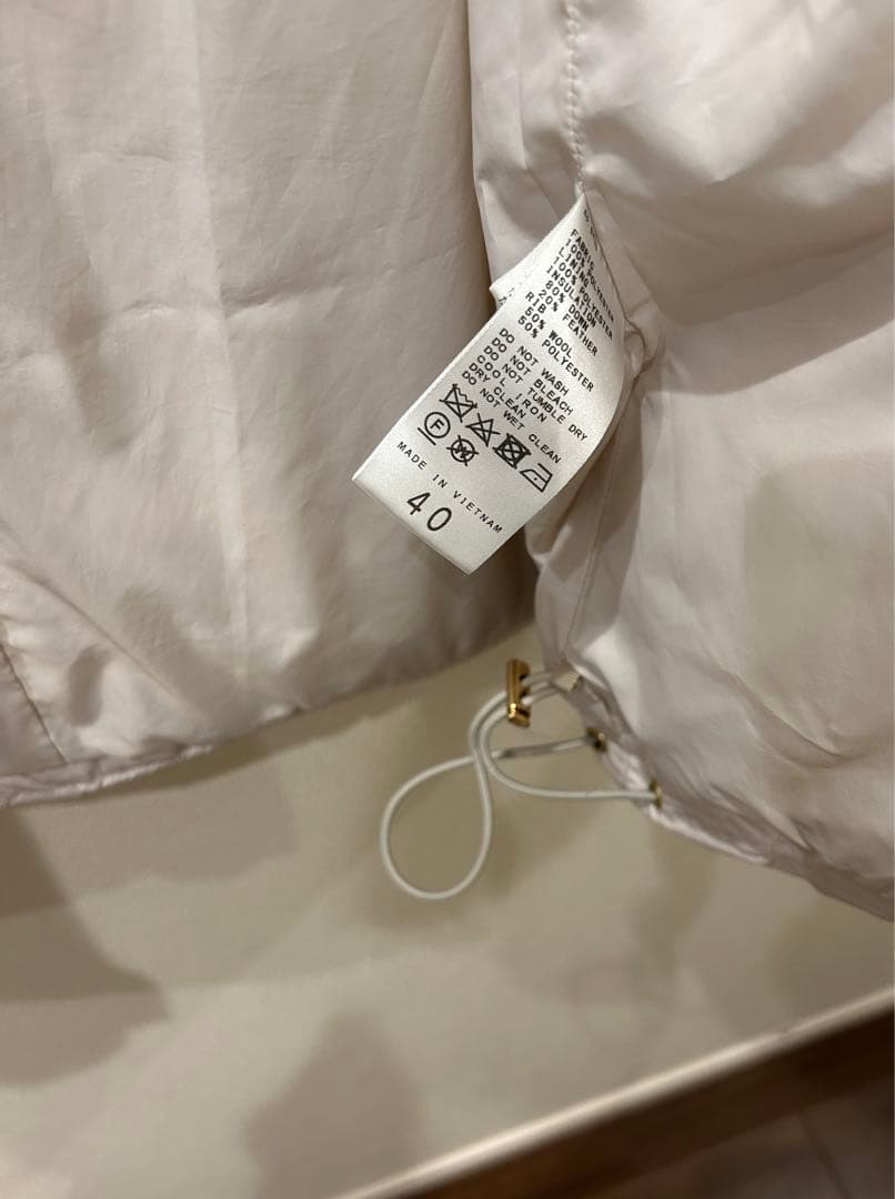 【☆るる☆】IENA ハイマルチタフタダウンショートコート　ホワイト 40