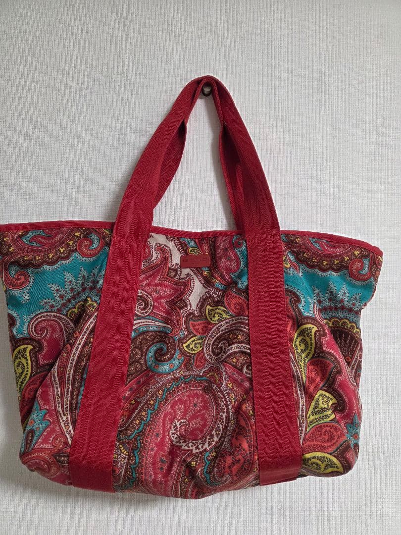 【希少】エトロ ETRO ナイロン トートバッグ 軽量 ペイズリー※内側ペン跡有