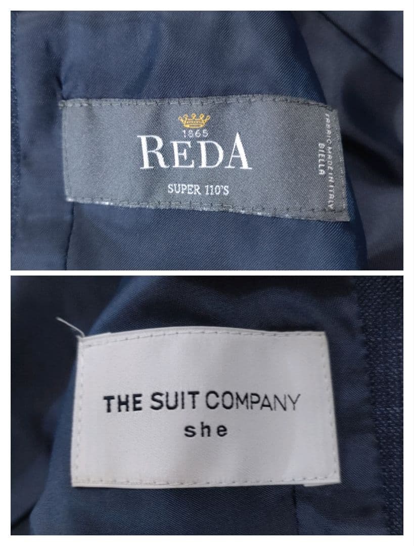 ザ・スーツカンパニー×REDA　セットアップ　チェック　ネイビー　36/34