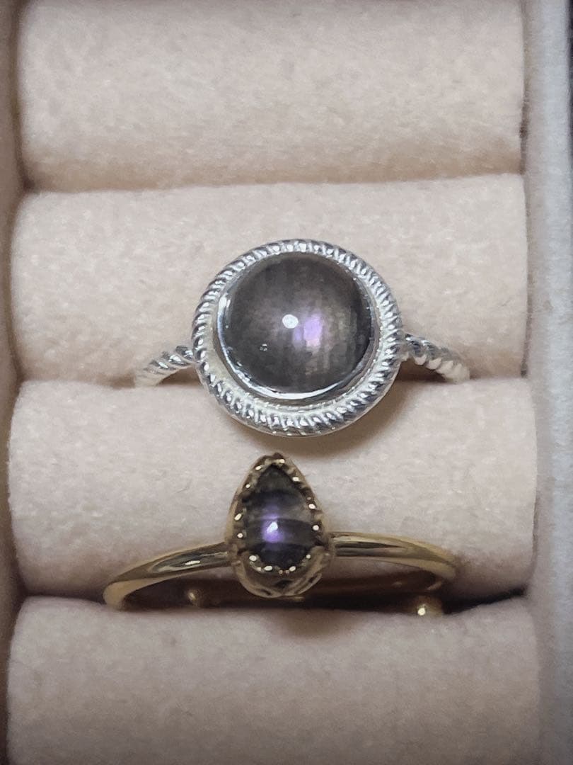 Bijumam ビジュマム パープルラブラドライト リングセット シルバー＆真鍮