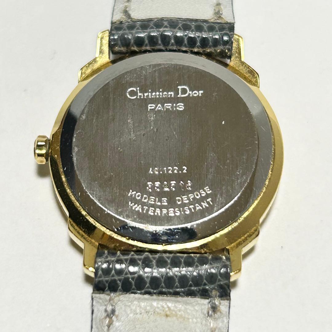 稼働/新品電池 ディオール Dior デイト ラウンド 白文字盤 腕時計