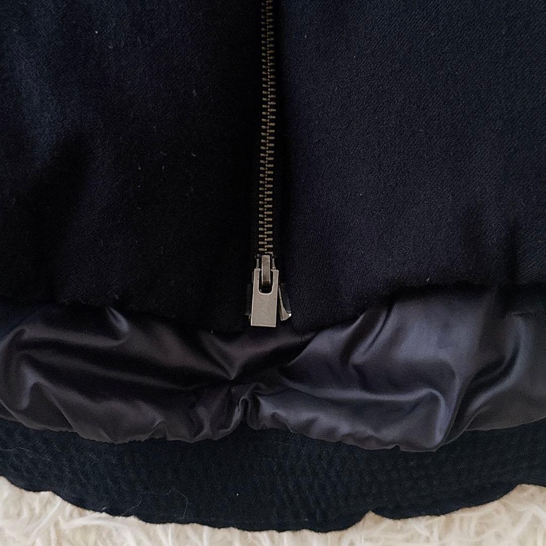 美品✨セオリーリュクス ダウンベスト フード ウール ダブルジップ 濃紺 38
