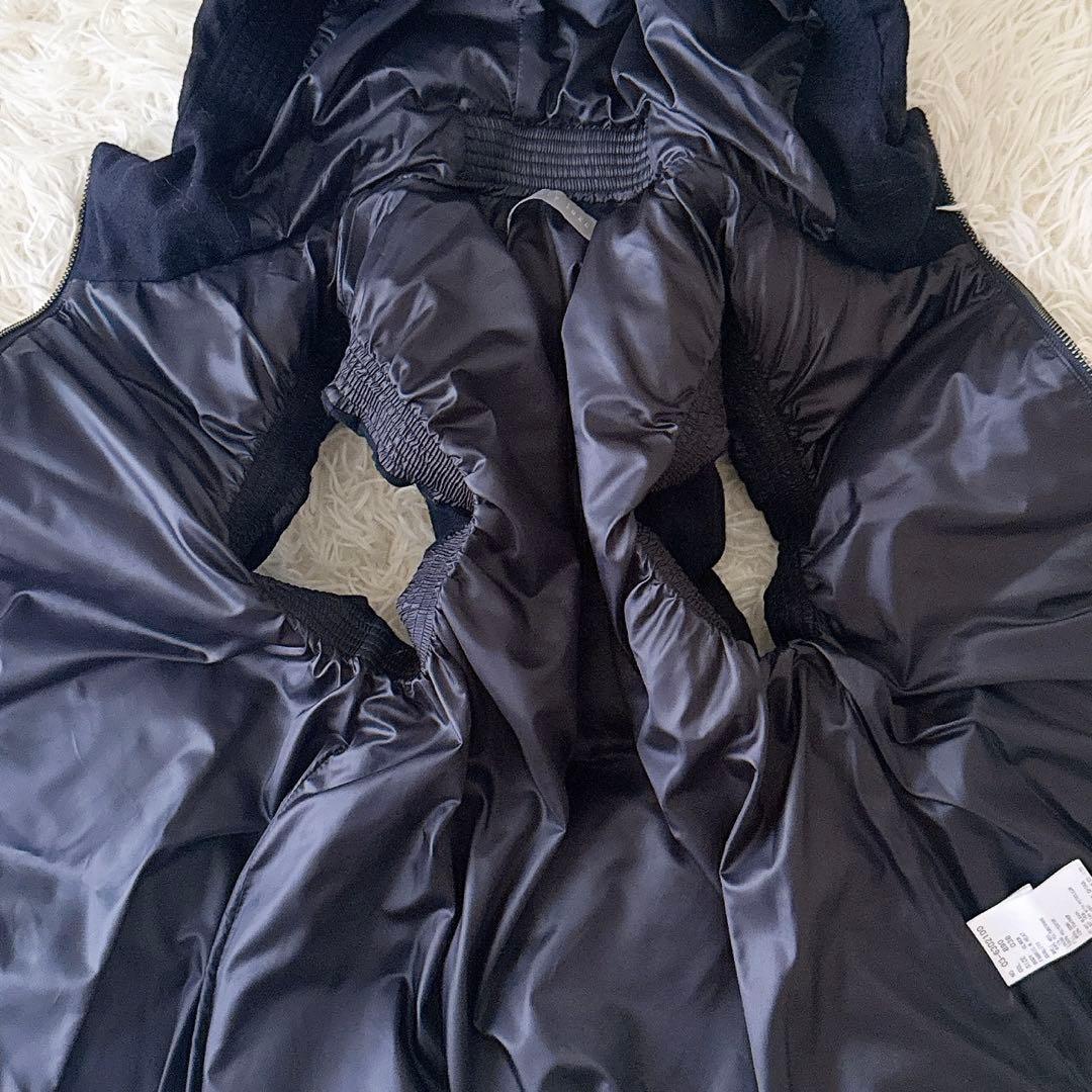 美品✨セオリーリュクス ダウンベスト フード ウール ダブルジップ 濃紺 38