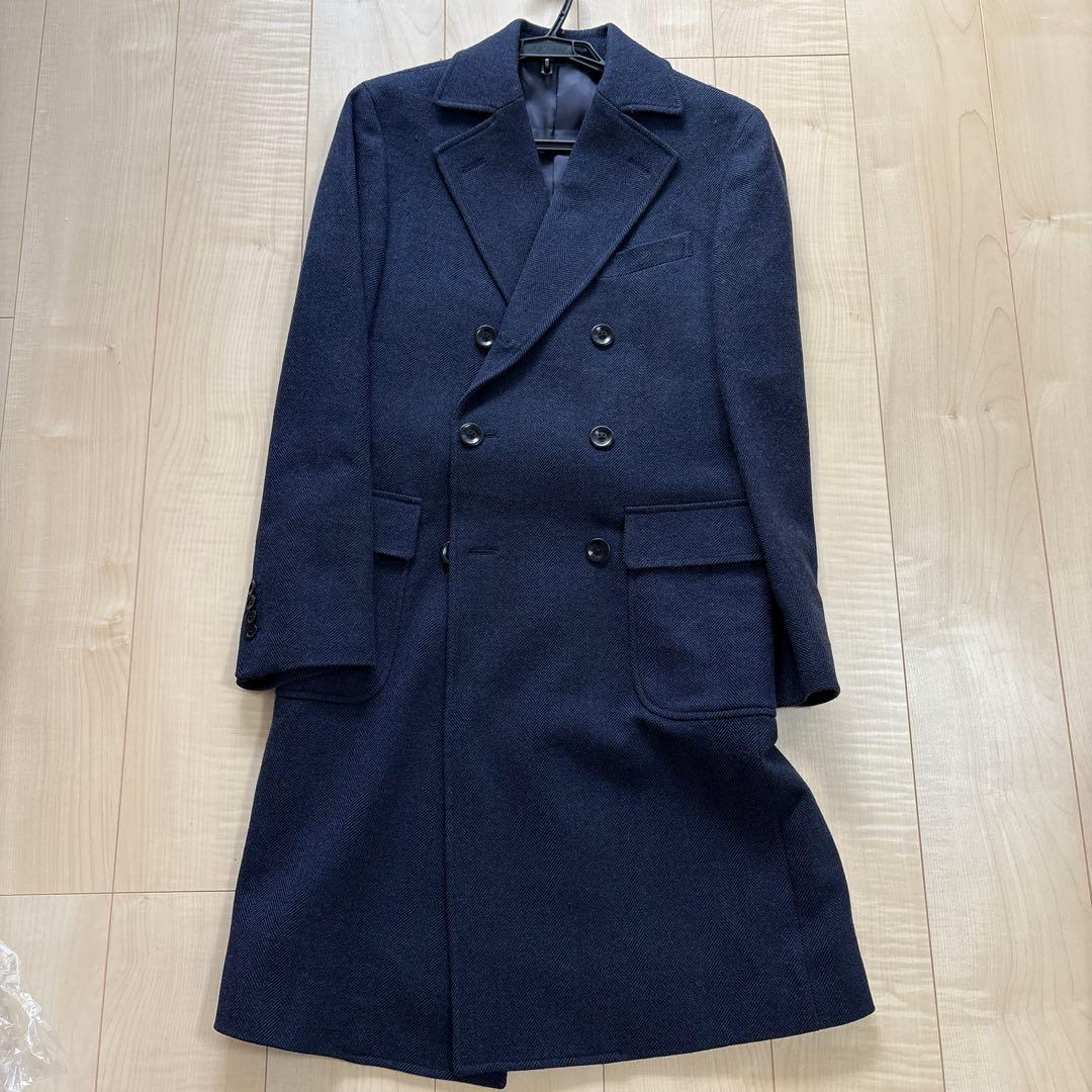 TEIJIN MEN'S SHOP ダブルブレストチェスターコート L ネイビー